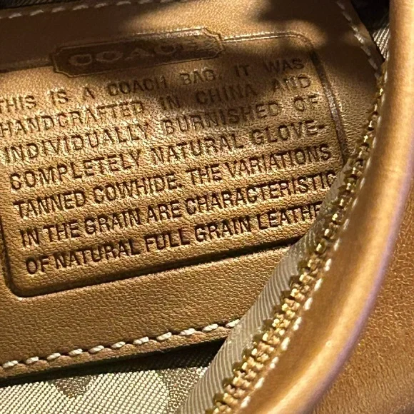 Vintage Coach British Tan Leather Mini Shoulder Bag Brass Hardware Collectible - Picture 8 of 8